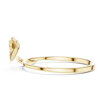 Pure Heart Diamond Band | Minimalist Fine Gold Elegance | Timeless Promise Engagement Ring For Her