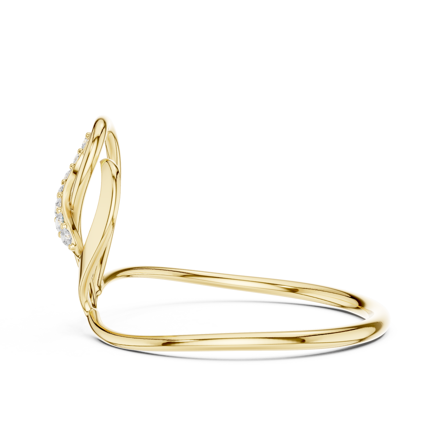 Stylish Heart Ring - Glowing Diamond Line - Symbol Of Endless Love - Heart Shaped Diamond