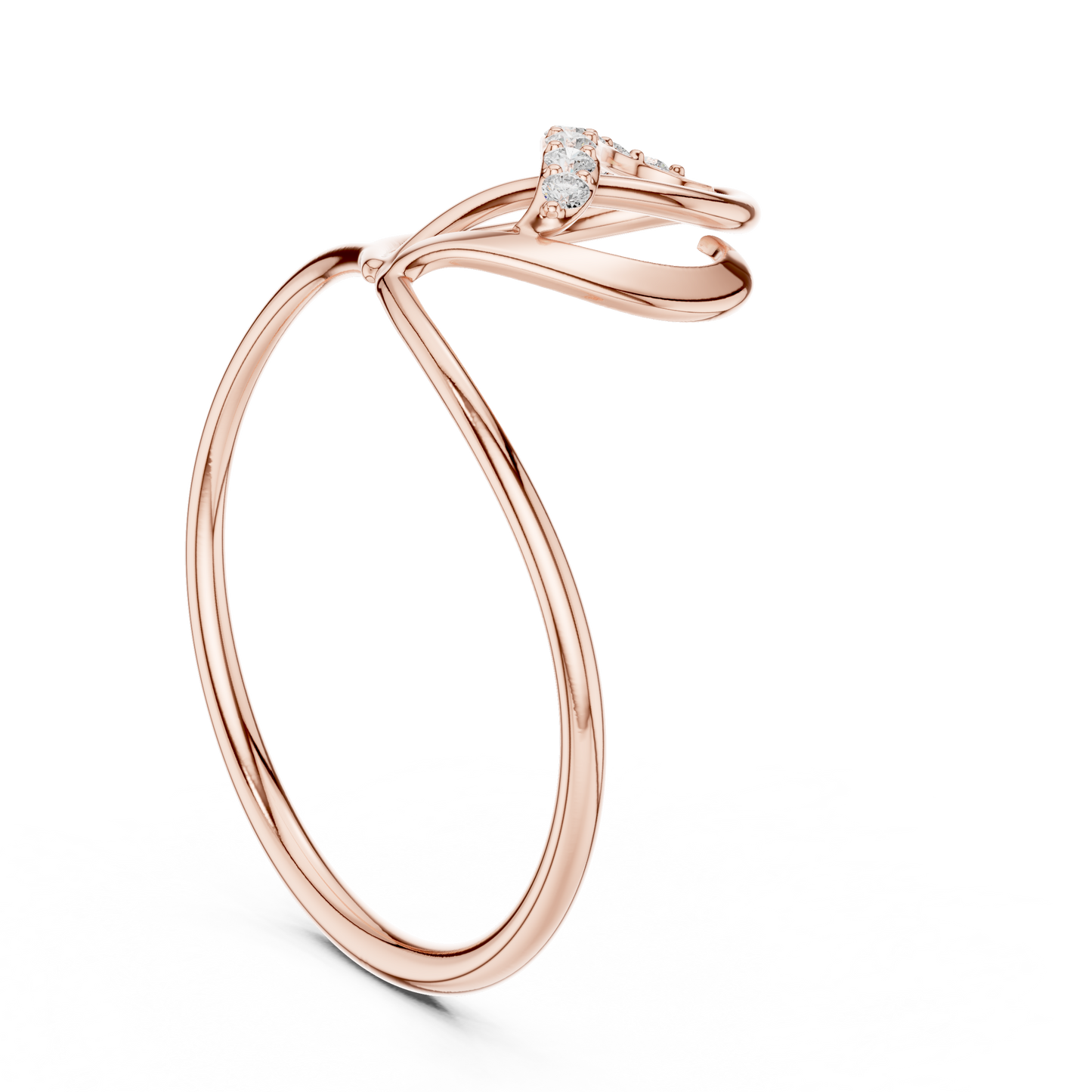Stylish Heart Ring - Glowing Diamond Line - Symbol Of Endless Love - Heart Shaped Diamond