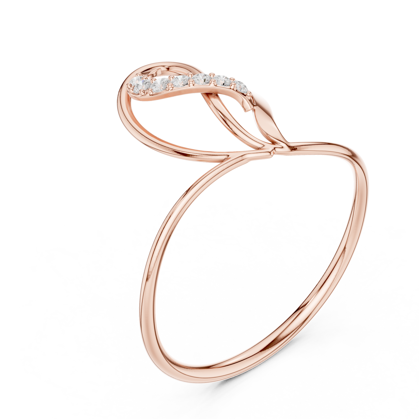 Stylish Heart Ring - Glowing Diamond Line - Symbol Of Endless Love - Heart Shaped Diamond