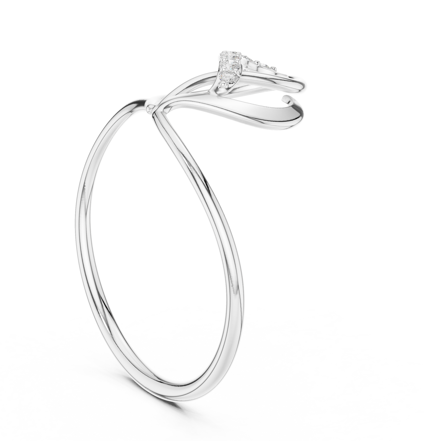 Stylish Heart Ring - Glowing Diamond Line - Symbol Of Endless Love - Heart Shaped Diamond