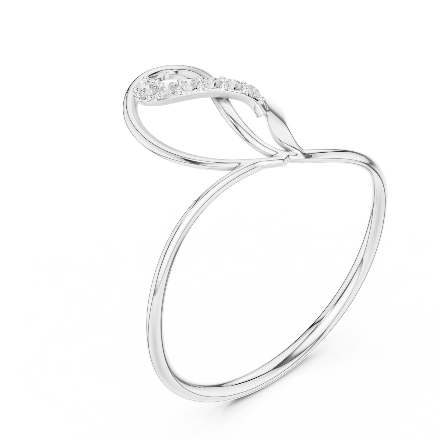 Stylish Heart Ring - Glowing Diamond Line - Symbol Of Endless Love - Heart Shaped Diamond