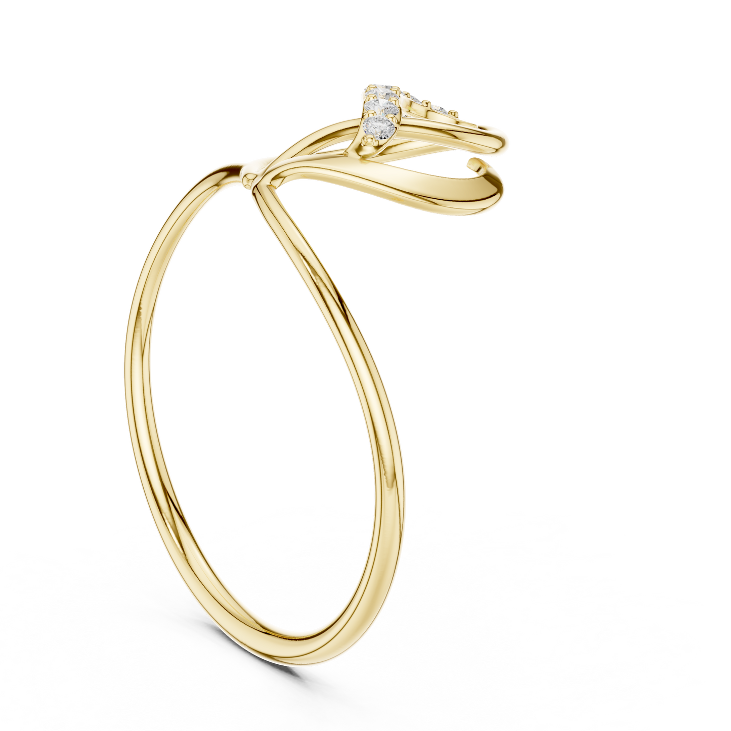 Stylish Heart Ring - Glowing Diamond Line - Symbol Of Endless Love - Heart Shaped Diamond