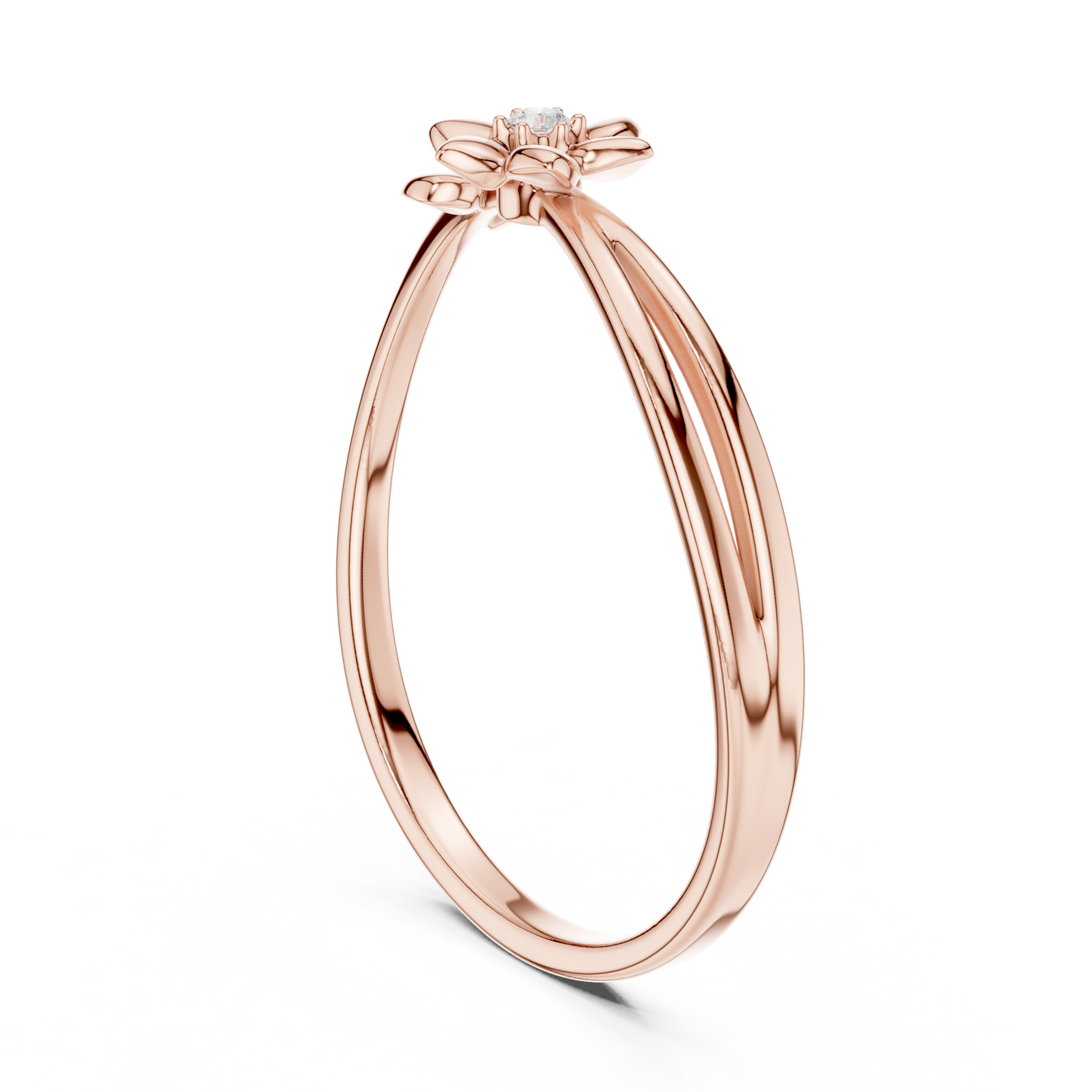 Charming Floral Diamond Ring | Smooth Silver Polish | Subtle Sparkle Pure Elegance