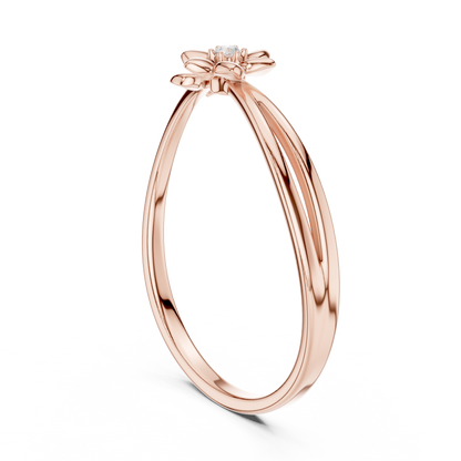 Charming Floral Diamond Ring | Smooth Silver Polish | Subtle Sparkle Pure Elegance