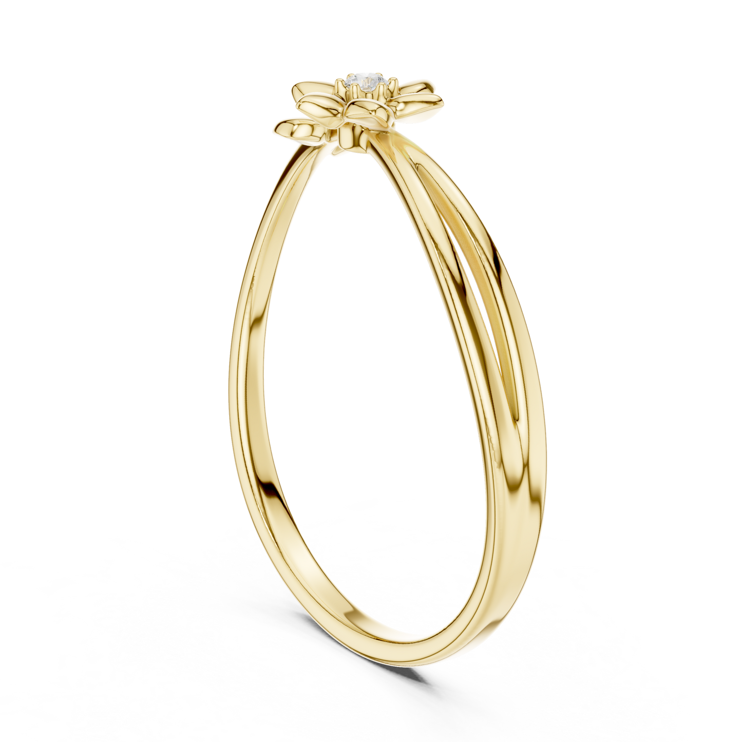 Charming Floral Diamond Ring | Smooth Silver Polish | Subtle Sparkle Pure Elegance