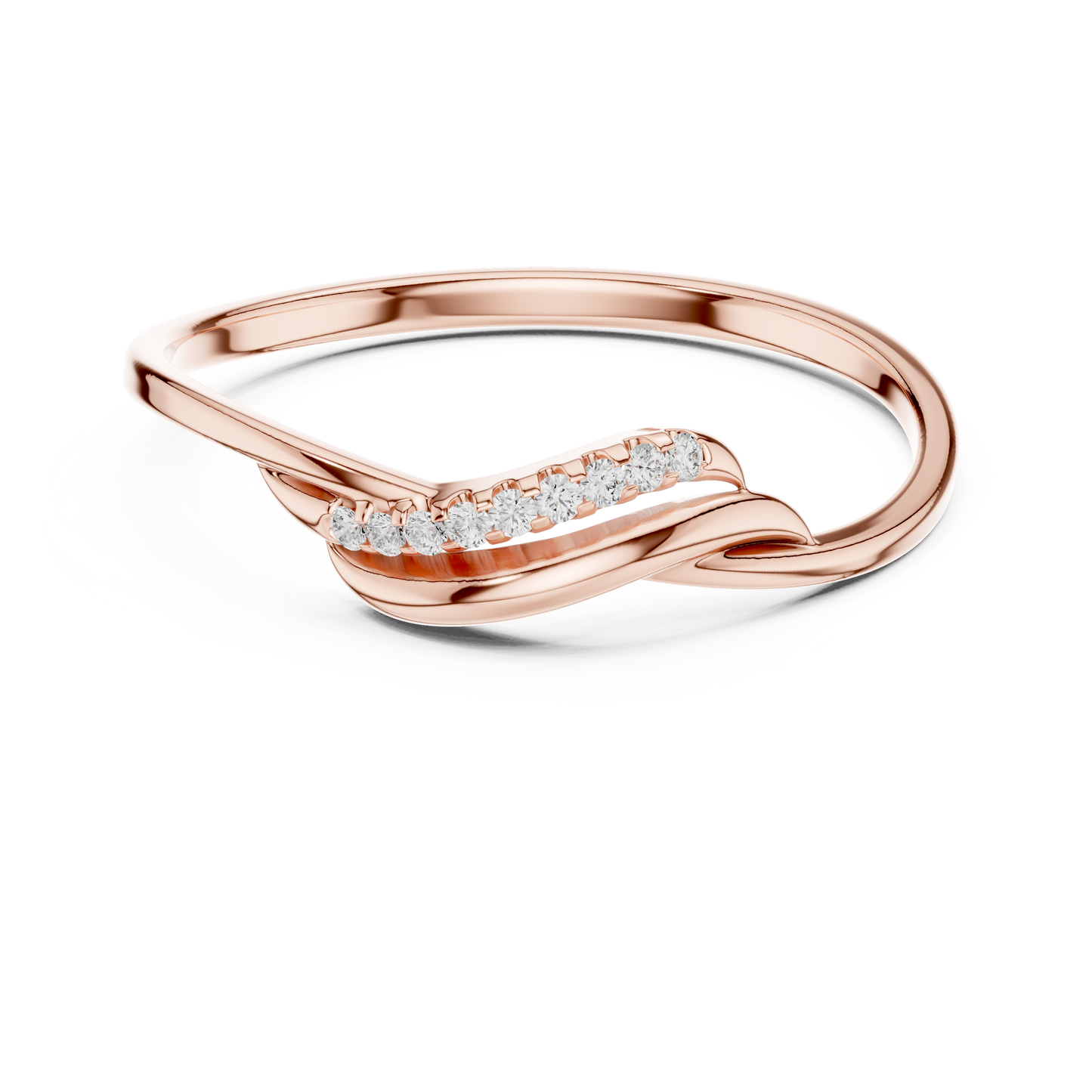 Modern elegance timeless ring - smooth curves radiant brilliance - perfect symbol of endless bond