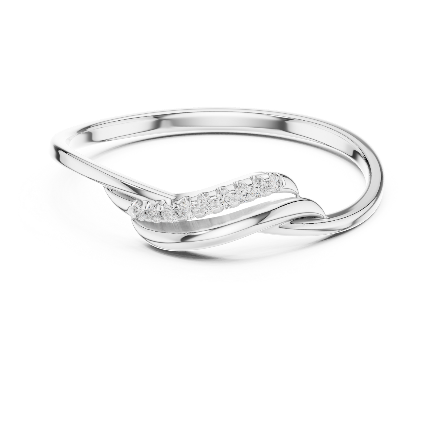 Modern elegance timeless ring - smooth curves radiant brilliance - perfect symbol of endless bond