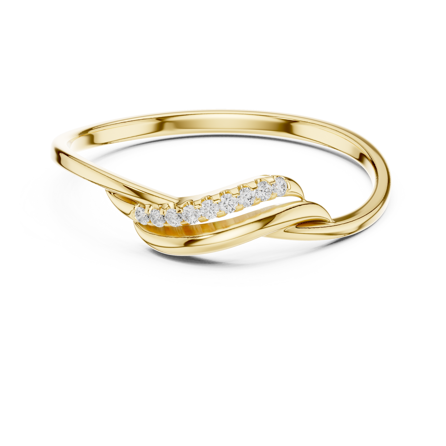 Modern elegance timeless ring - smooth curves radiant brilliance - perfect symbol of endless bond
