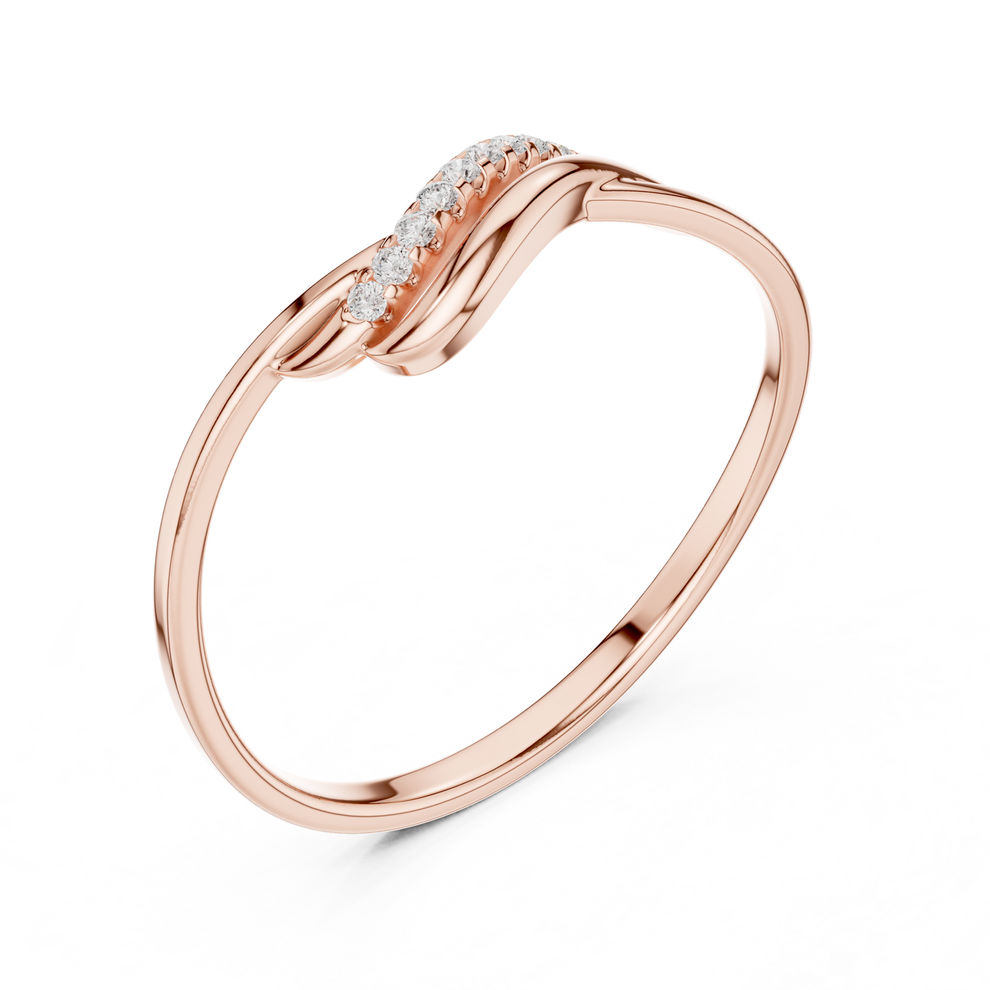 Modern elegance timeless ring - smooth curves radiant brilliance - perfect symbol of endless bond