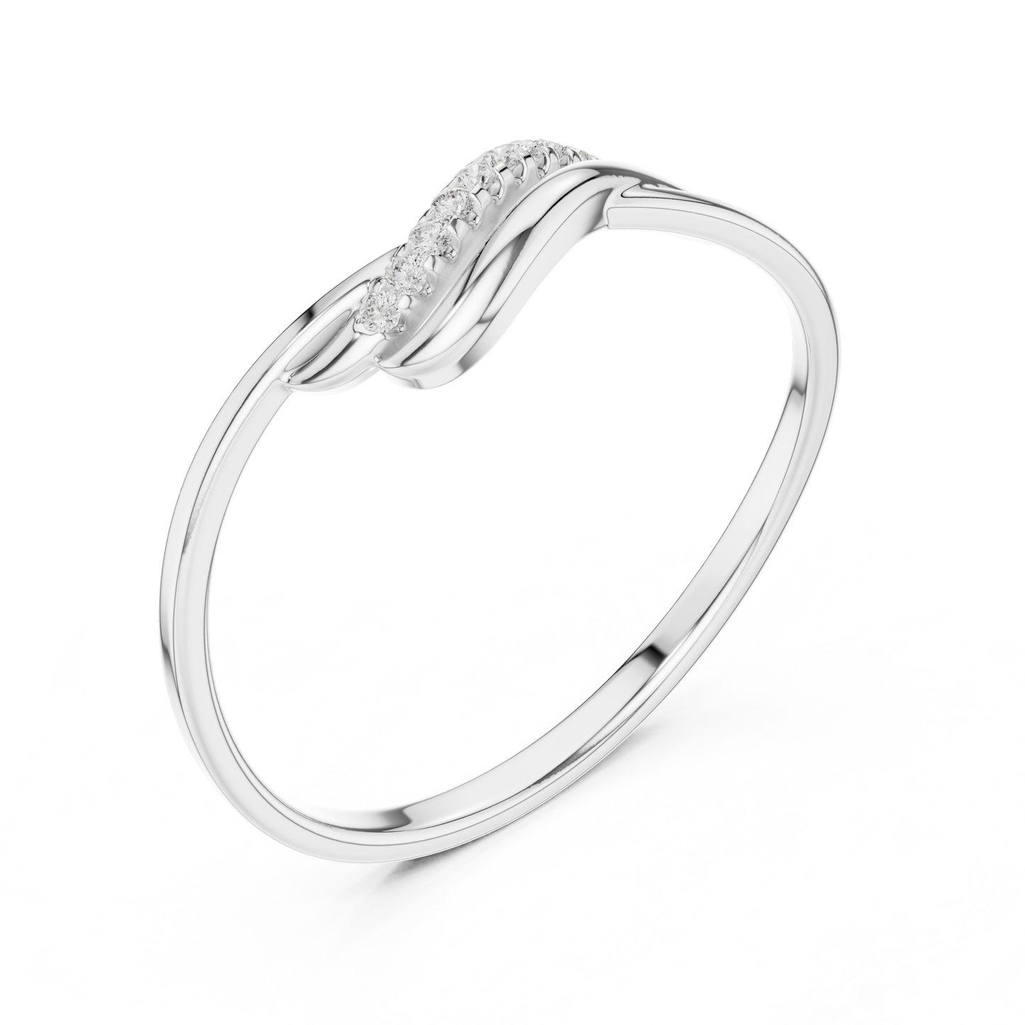 Modern elegance timeless ring - smooth curves radiant brilliance - perfect symbol of endless bond
