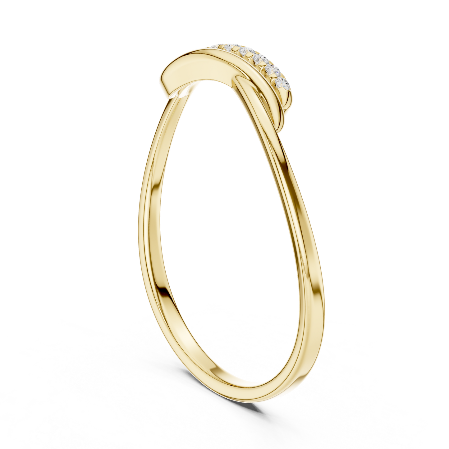 Modern elegance timeless ring - smooth curves radiant brilliance - perfect symbol of endless bond