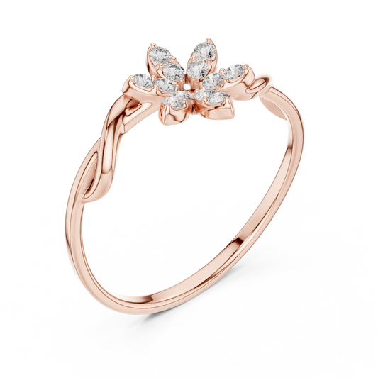 Everlasting Floral Shine - A Ring To Remember - Symbol Of Elegance - Floral Diamond Magic