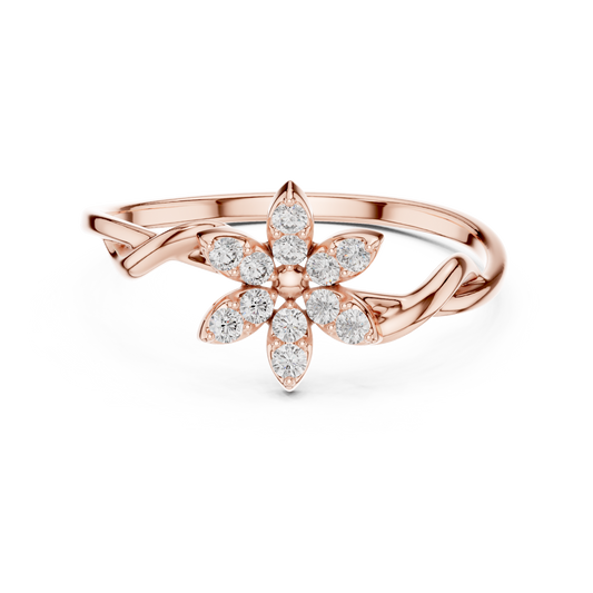 Everlasting Floral Shine - A Ring To Remember - Symbol Of Elegance - Floral Diamond Magic