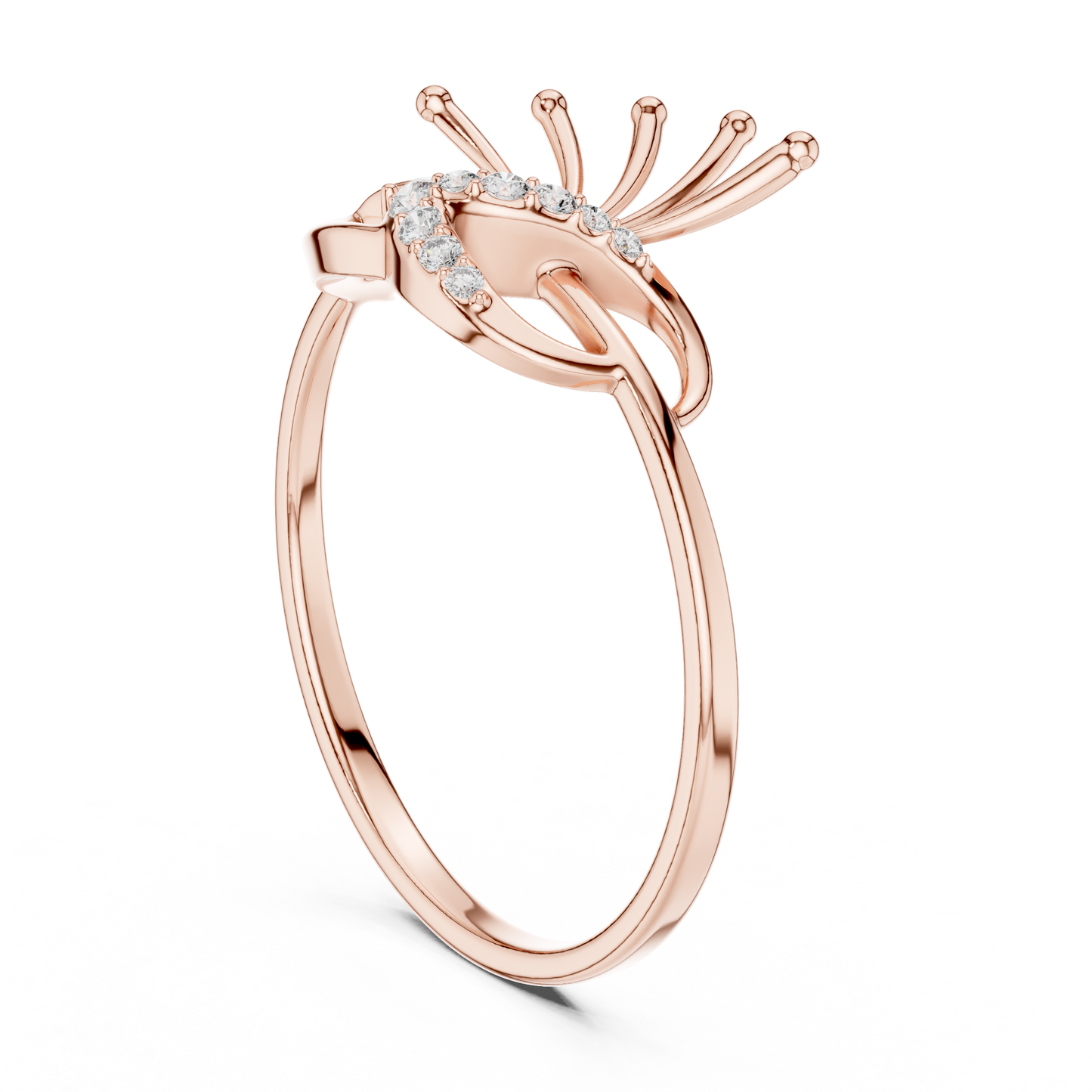 Evil Eye Diamond Ring | Luxury Silver Gold Plated Statement Jewelry | Protective Designer Engagement Fashion Ring