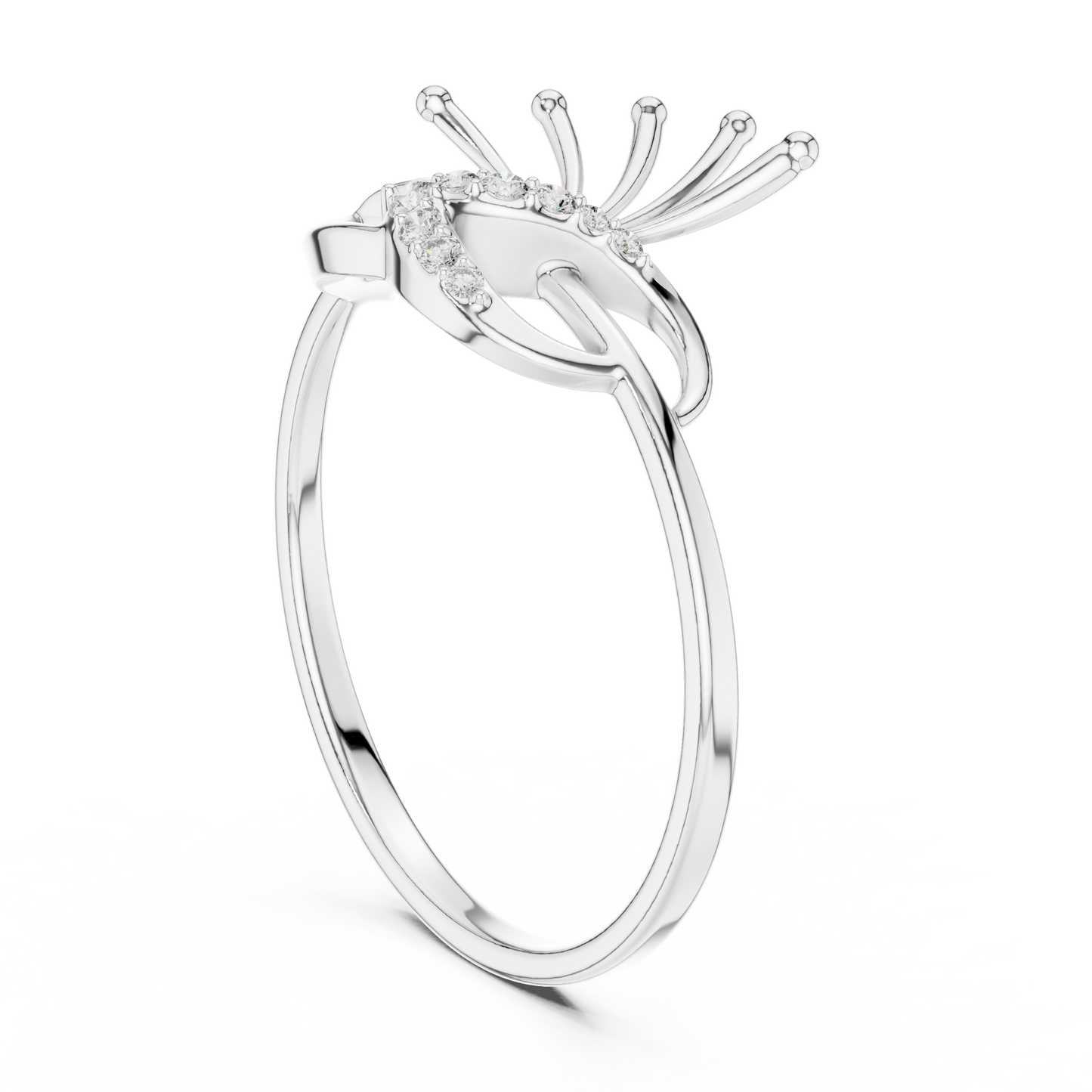 Evil Eye Diamond Ring | Luxury Silver Gold Plated Statement Jewelry | Protective Designer Engagement Fashion Ring