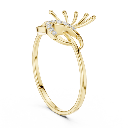 Evil Eye Diamond Ring | Luxury Silver Gold Plated Statement Jewelry | Protective Designer Engagement Fashion Ring