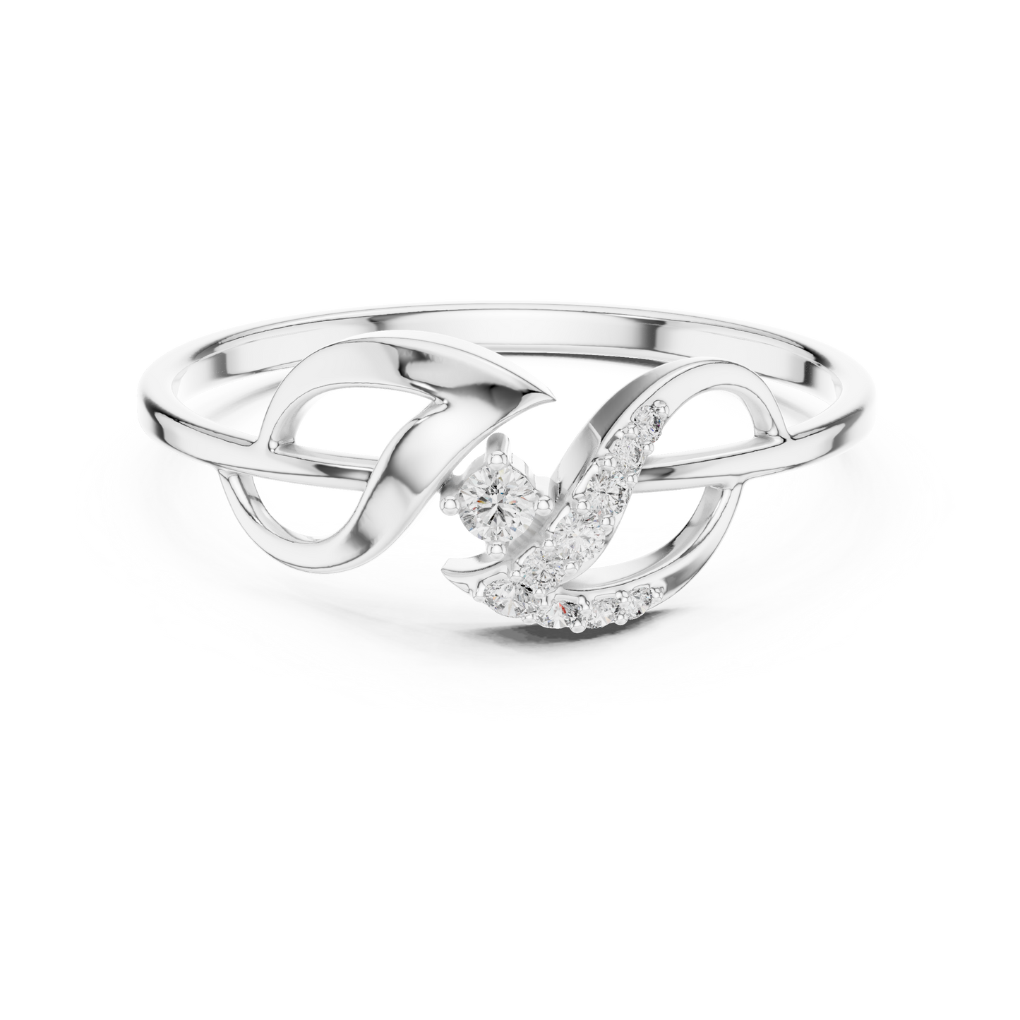 Premium infinity diamond ring crafted in Silver for eternal beauty love and commitment