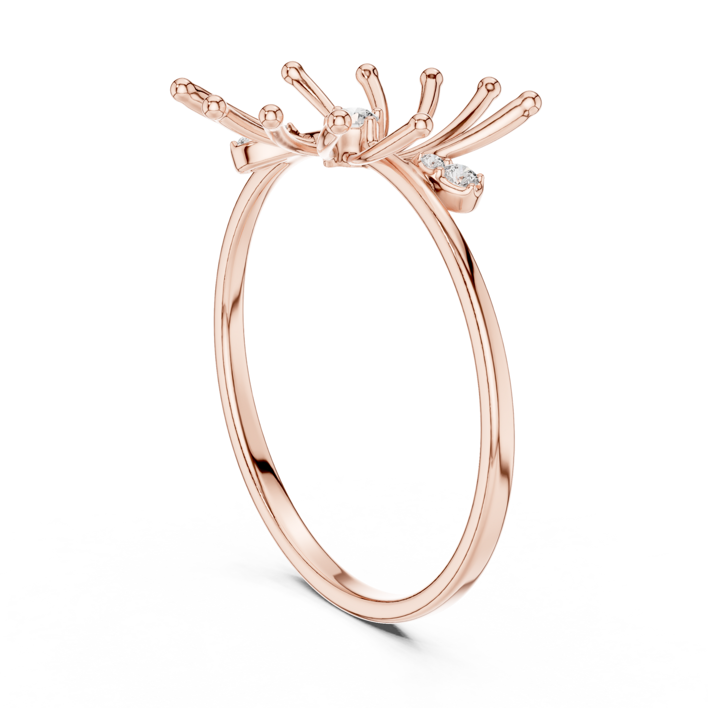 Ignite Flare Diamond Ring • Kinetic Starburst Gold Band • Modern Sculpted Jewelry