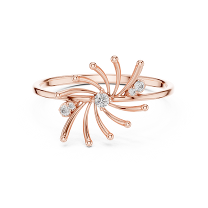 Ignite Flare Diamond Ring • Kinetic Starburst Gold Band • Modern Sculpted Jewelry
