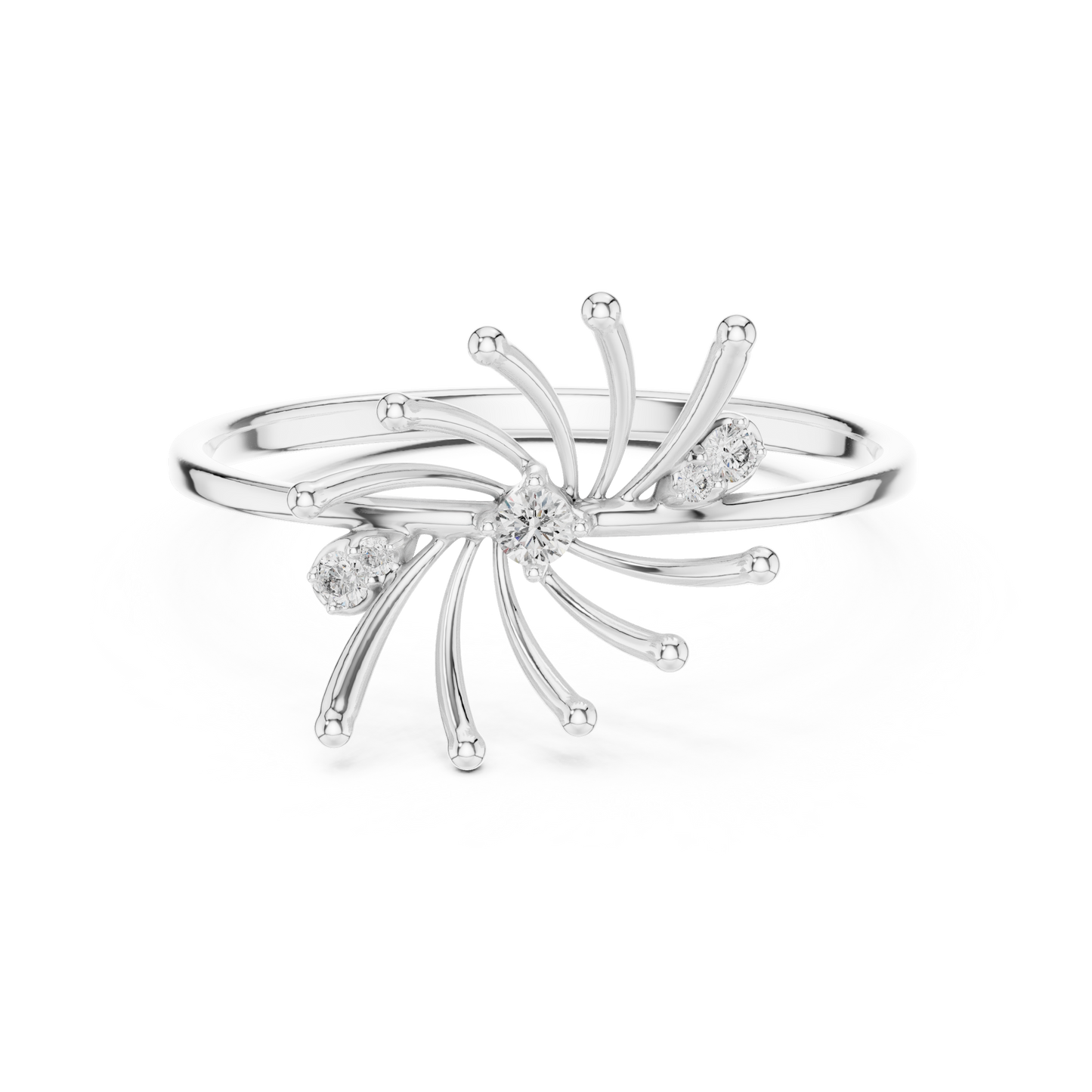 Ignite Flare Diamond Ring • Kinetic Starburst Gold Band • Modern Sculpted Jewelry