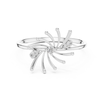 Ignite Flare Diamond Ring • Kinetic Starburst Gold Band • Modern Sculpted Jewelry