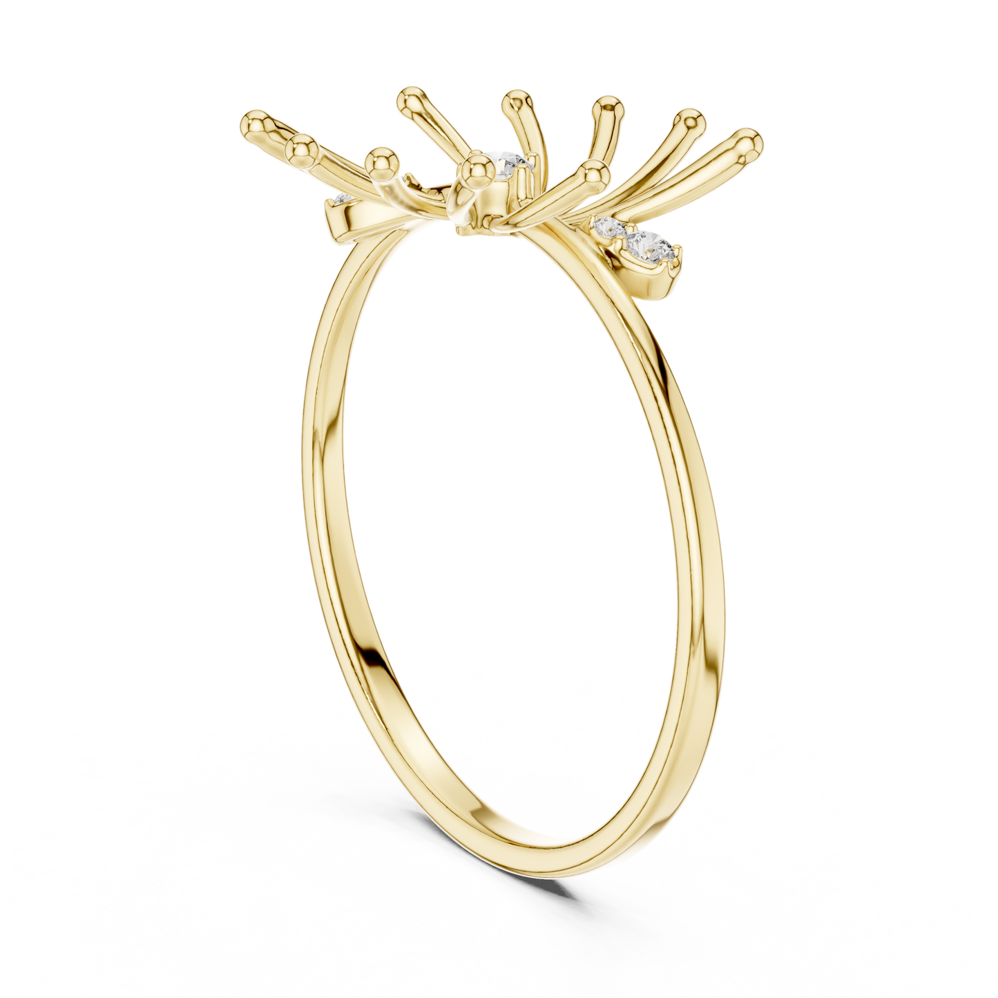 Ignite Flare Diamond Ring • Kinetic Starburst Gold Band • Modern Sculpted Jewelry