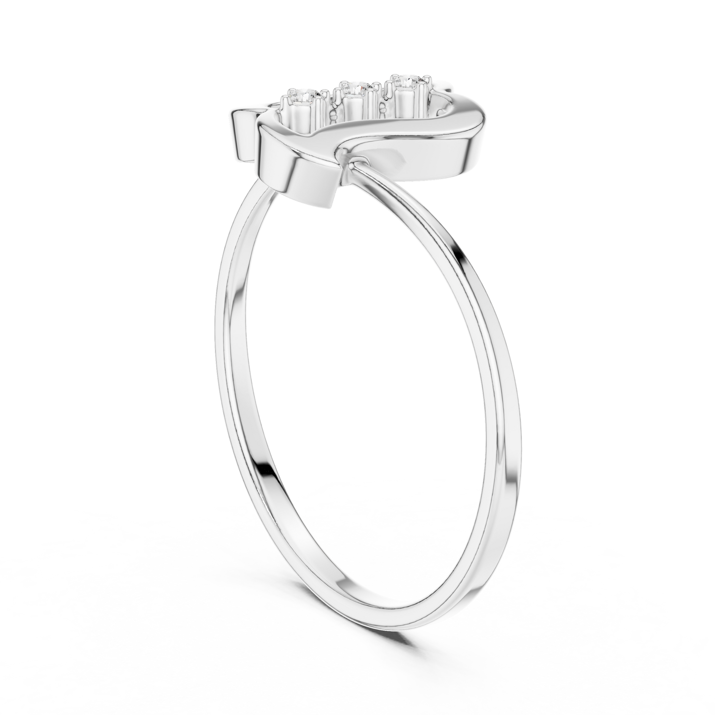 Unique wave inspired ring - Artistic form diamond shine - A statement of refined taste