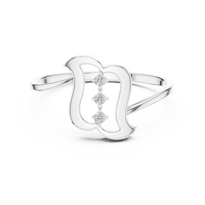 Unique wave inspired ring - Artistic form diamond shine - A statement of refined taste