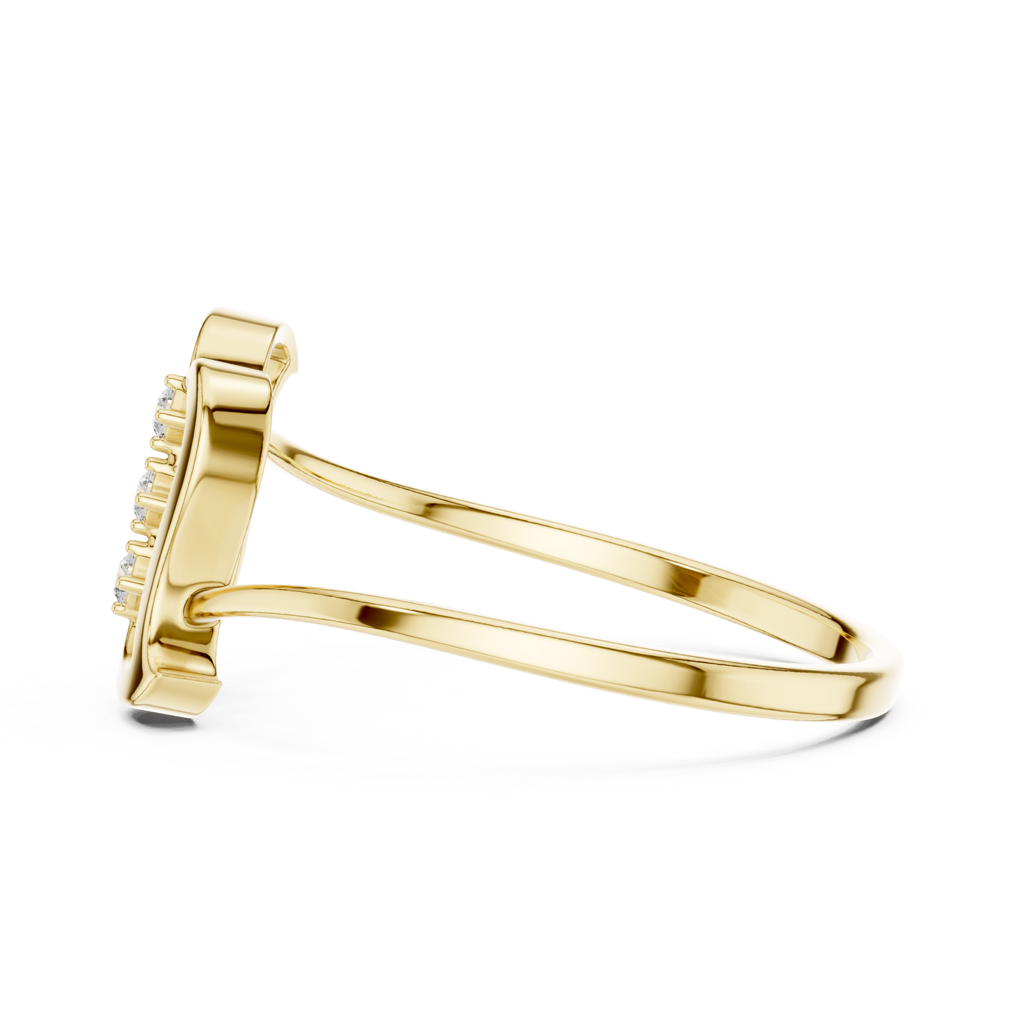 Unique wave inspired ring - Artistic form diamond shine - A statement of refined taste