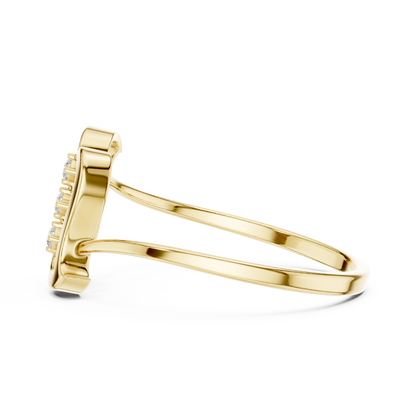 Unique wave inspired ring - Artistic form diamond shine - A statement of refined taste