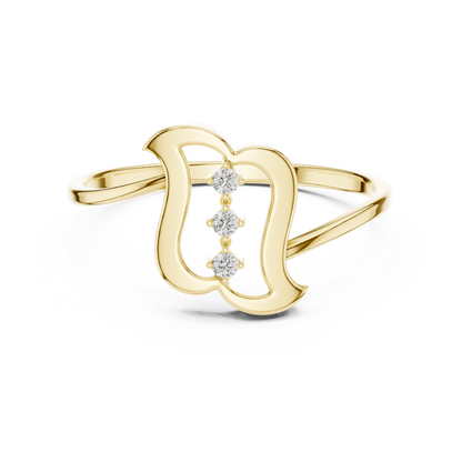 Unique wave inspired ring - Artistic form diamond shine - A statement of refined taste