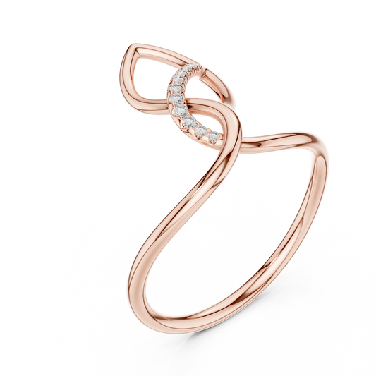 Sleek infinity inspired ring | crafted in premium Silver Rose Plated | symbol of endless love stories