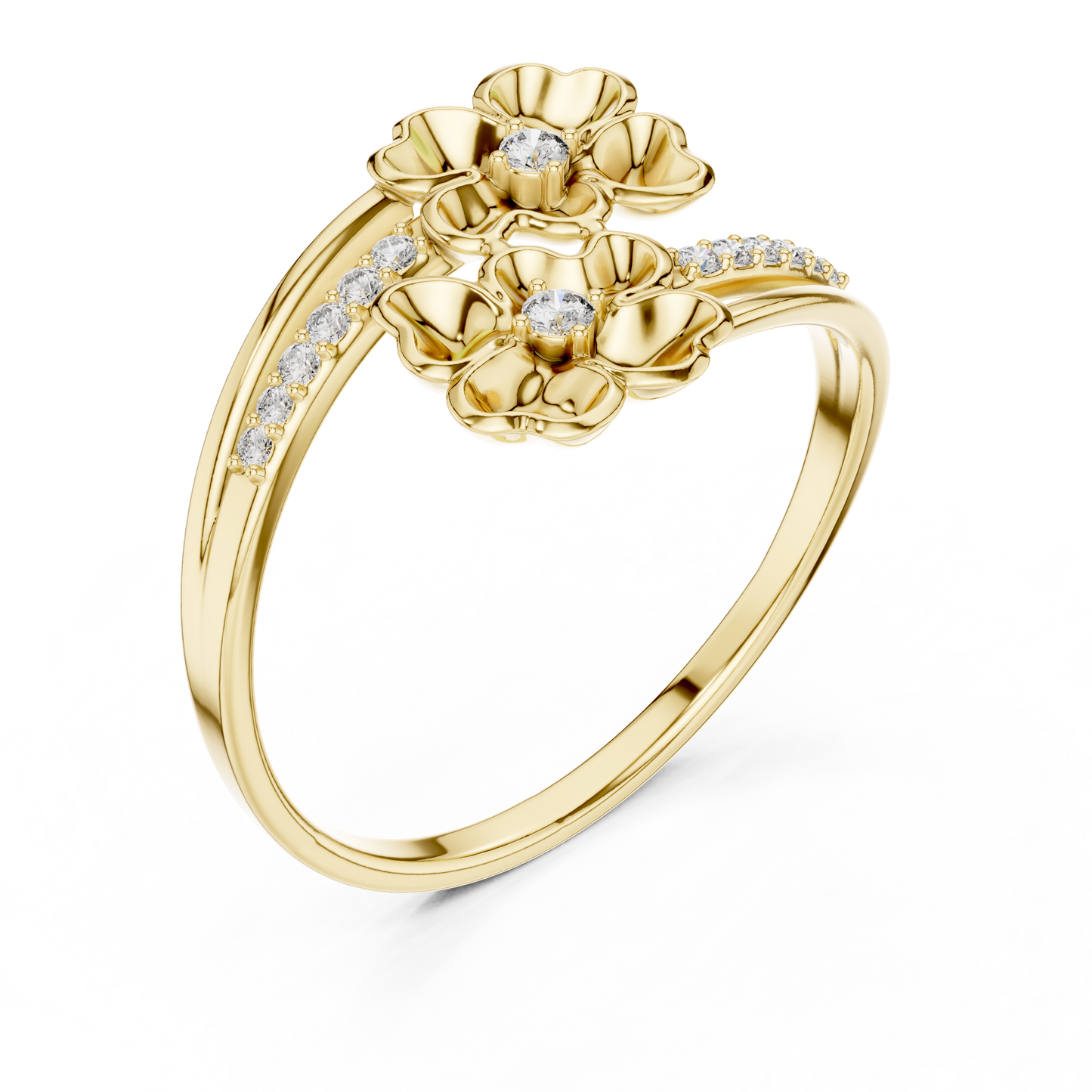 Imperial Petals of Radiant Eternity - Aurum Bloom: A Diamond Sonata - Floral Alchemy in Precious Light