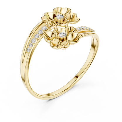 Imperial Petals of Radiant Eternity - Aurum Bloom: A Diamond Sonata - Floral Alchemy in Precious Light