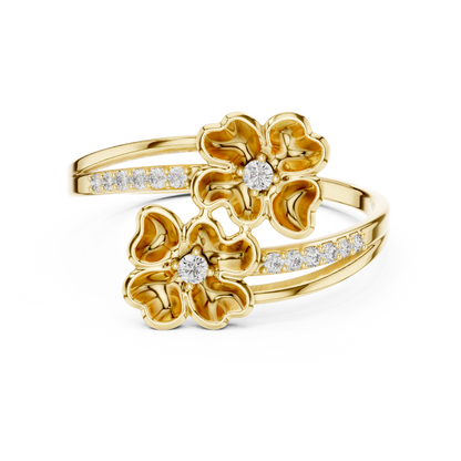 Imperial Petals of Radiant Eternity - Aurum Bloom: A Diamond Sonata - Floral Alchemy in Precious Light