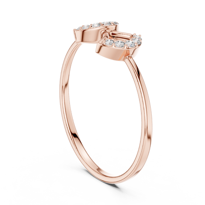 Stunning moon inspired ring - premium diamonds smooth gold - beauty that feels timeless