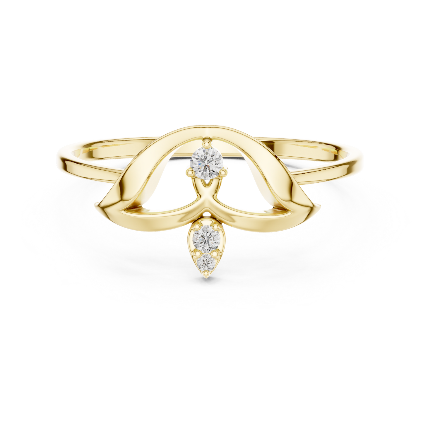 Grace meets modern beauty - Soft curves brilliant diamonds - A ring that speaks love forever