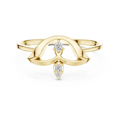 Grace meets modern beauty - Soft curves brilliant diamonds - A ring that speaks love forever
