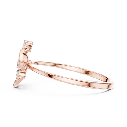 Diamond Heart Royal Ring | Pure Silver Rose Plated Premium Finish | Crafted For Strong Love Stories