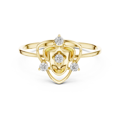 Diamond Heart Royal Ring | Pure Silver Rose Plated Premium Finish | Crafted For Strong Love Stories