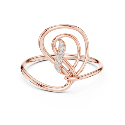 Luminara Infinity Gold Ring - Virelle Diamond Eternity Knot - Aurique Diamond Legacy Ring - Obsidian Grace Diamond Knot