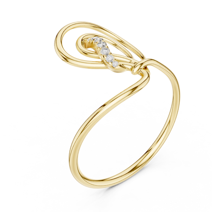 Luminara Infinity Gold Ring - Virelle Diamond Eternity Knot - Aurique Diamond Legacy Ring - Obsidian Grace Diamond Knot