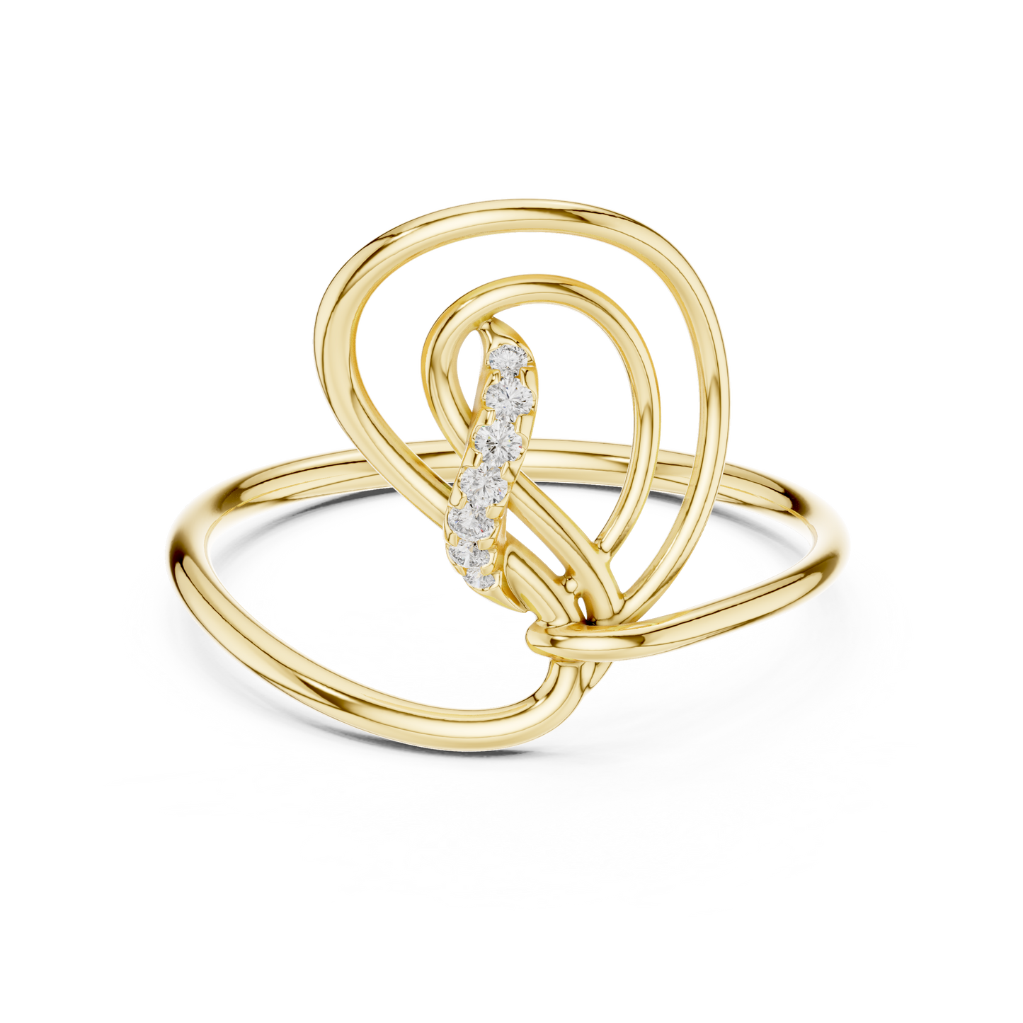 Luminara Infinity Gold Ring - Virelle Diamond Eternity Knot - Aurique Diamond Legacy Ring - Obsidian Grace Diamond Knot