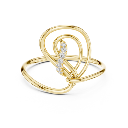 Luminara Infinity Gold Ring - Virelle Diamond Eternity Knot - Aurique Diamond Legacy Ring - Obsidian Grace Diamond Knot