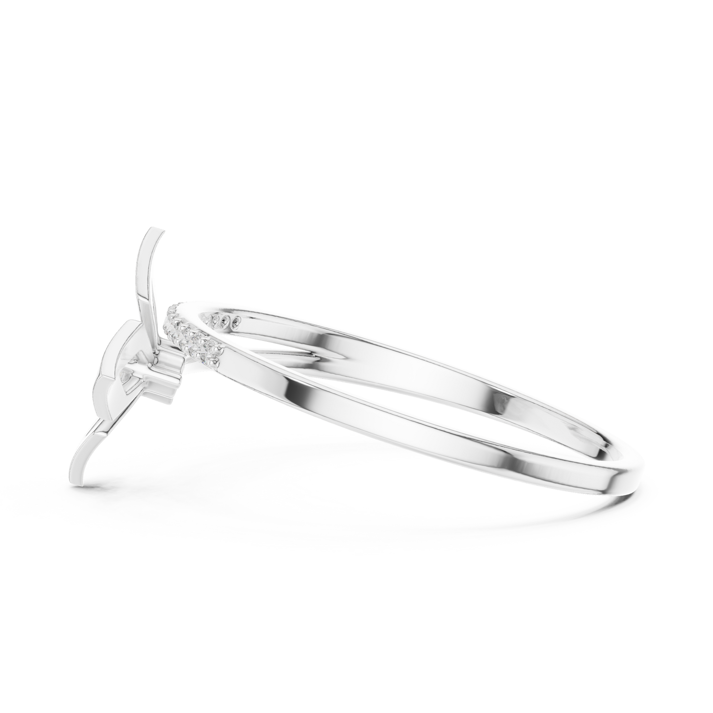 Abstract Diamond Band Ring | Contemporary Silver Rose Plated  Style | Crafted For Confident Modern Women