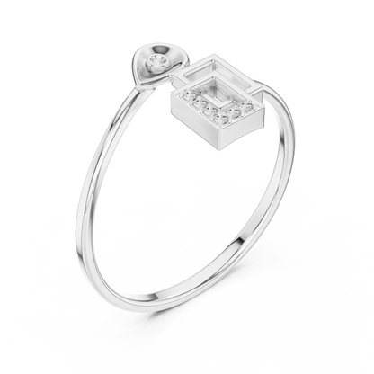 Contemporary Initial G Ring | Diamond Geometry Design | Minimal Gold Luxury Statement Jewelry