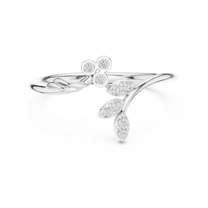 Whispering Vine Diamond Ring | Organic Floral Gold Elegance | Minimal Luxury Engagement Promise Jewelry