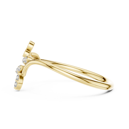 Whispering Vine Diamond Ring | Organic Floral Gold Elegance | Minimal Luxury Engagement Promise Jewelry