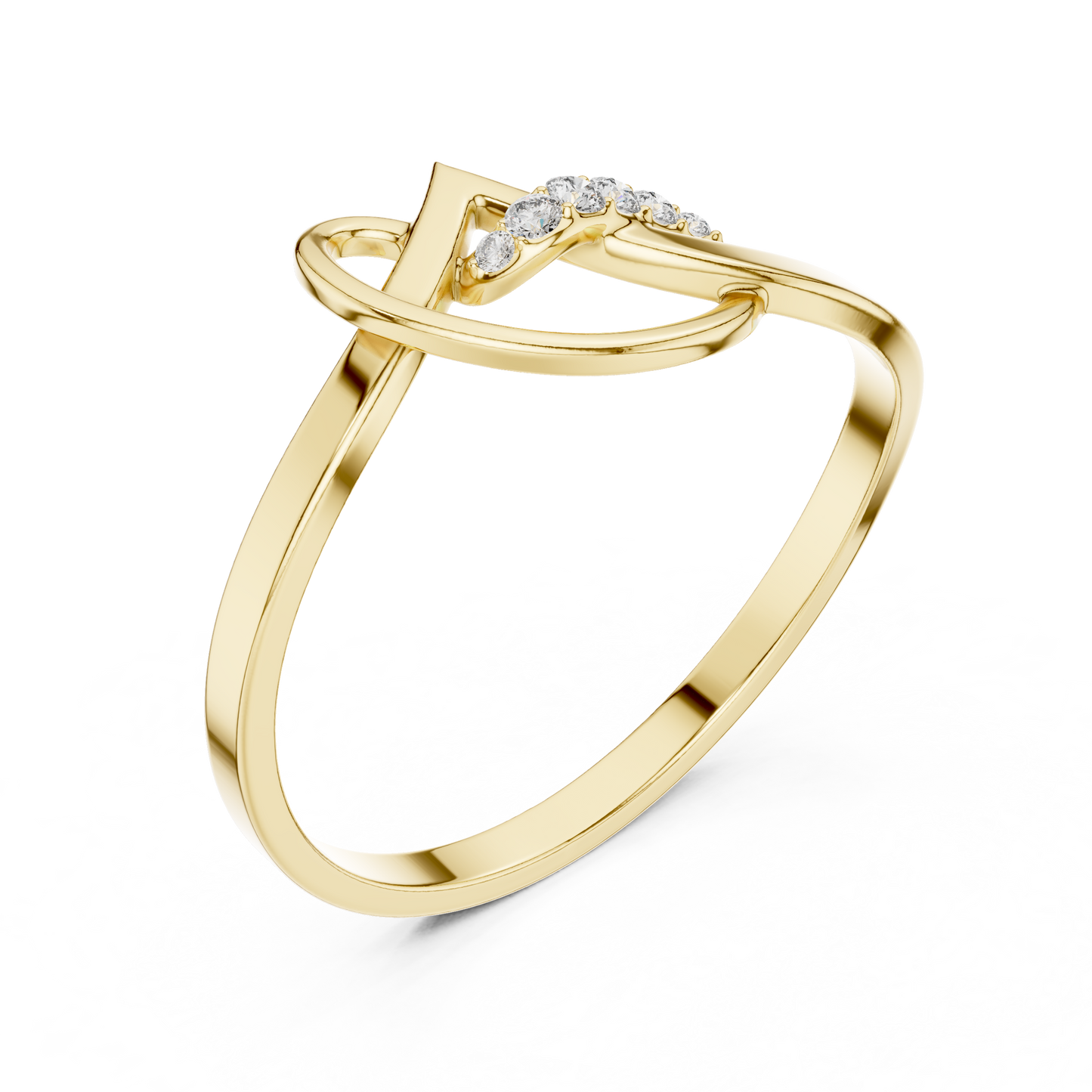Stylish Knot Diamond | Modern Gold Ring | Premium Handmade Jewelry Collection